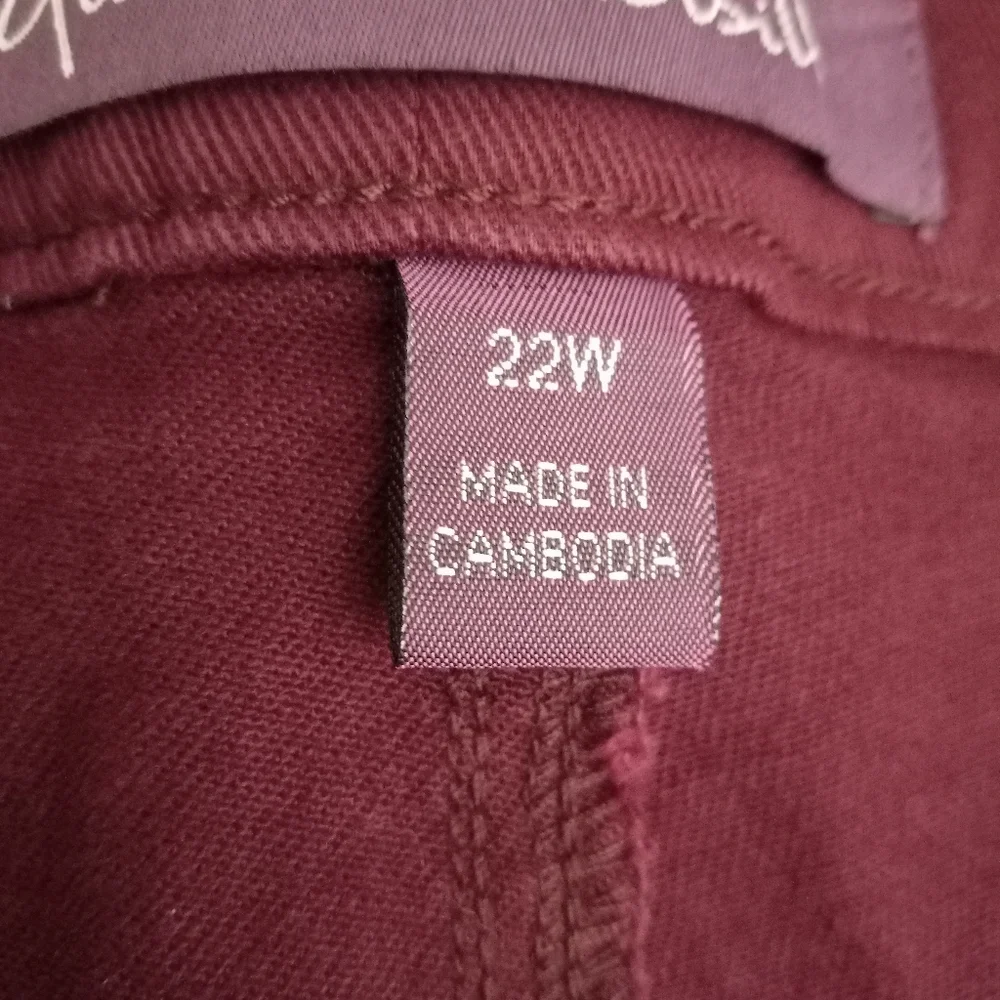 Gloria Vanderbilt Women's Plum Straight Leg Jeans Sz 22W - Picture 4 of 5